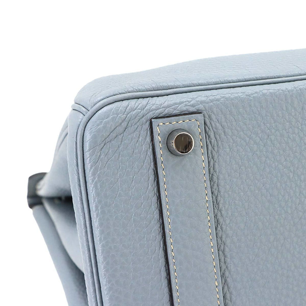 Hermes Birkin 40 Togo Blue Lin Handbag □Q Stamp Silver Hardware — Like New