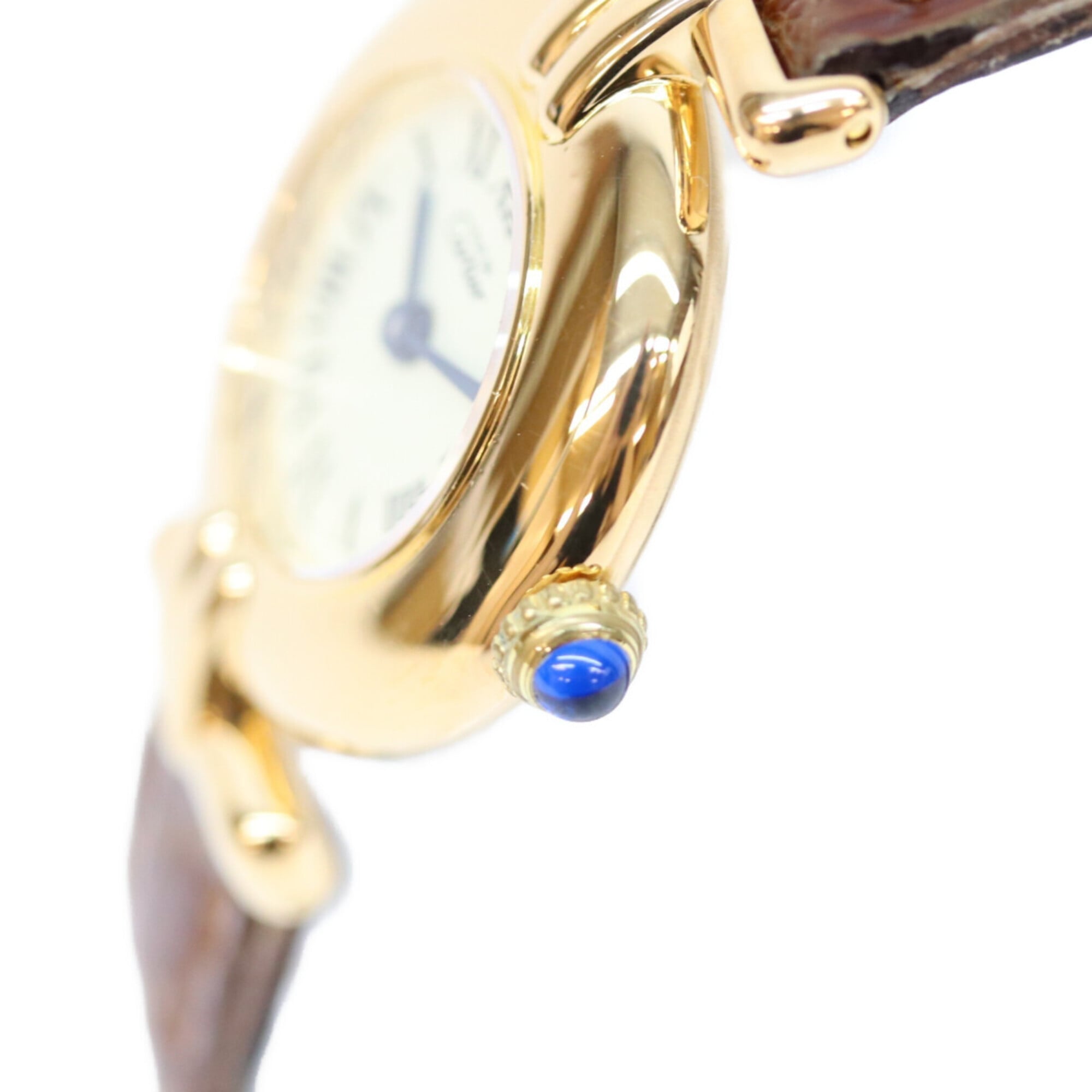 Cartier W1000653 925 Must Colisée SM Ivory Roman Dial Vermeil Quartz Watch Gold Ladies — Very Good