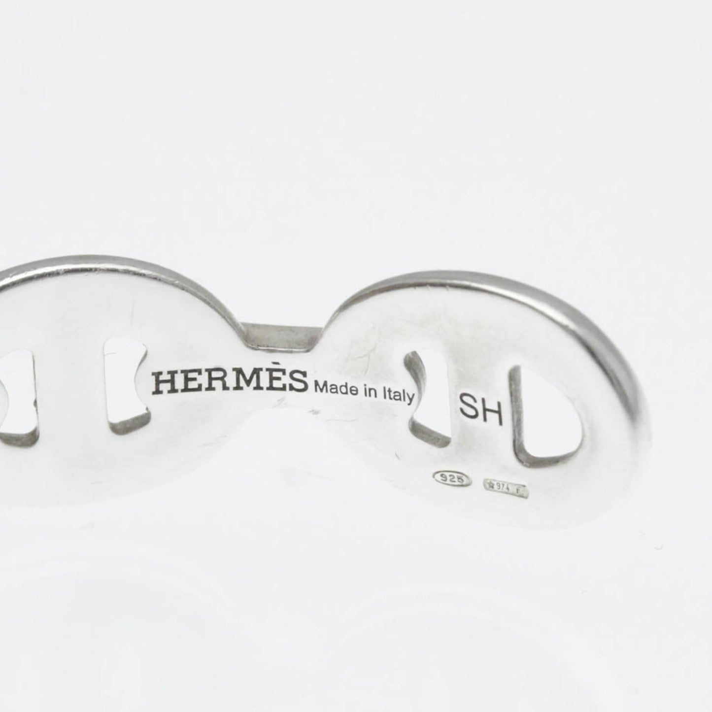 Hermes Chaine D'Ancre Silver 925 No Stone Bangle Silver