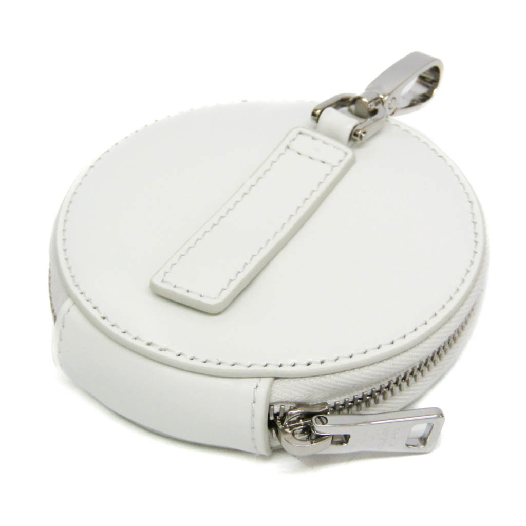 Prada SPAZZOLATO 1TL431 Women,Men  Enamel Leather Coin Purse/coin Case White