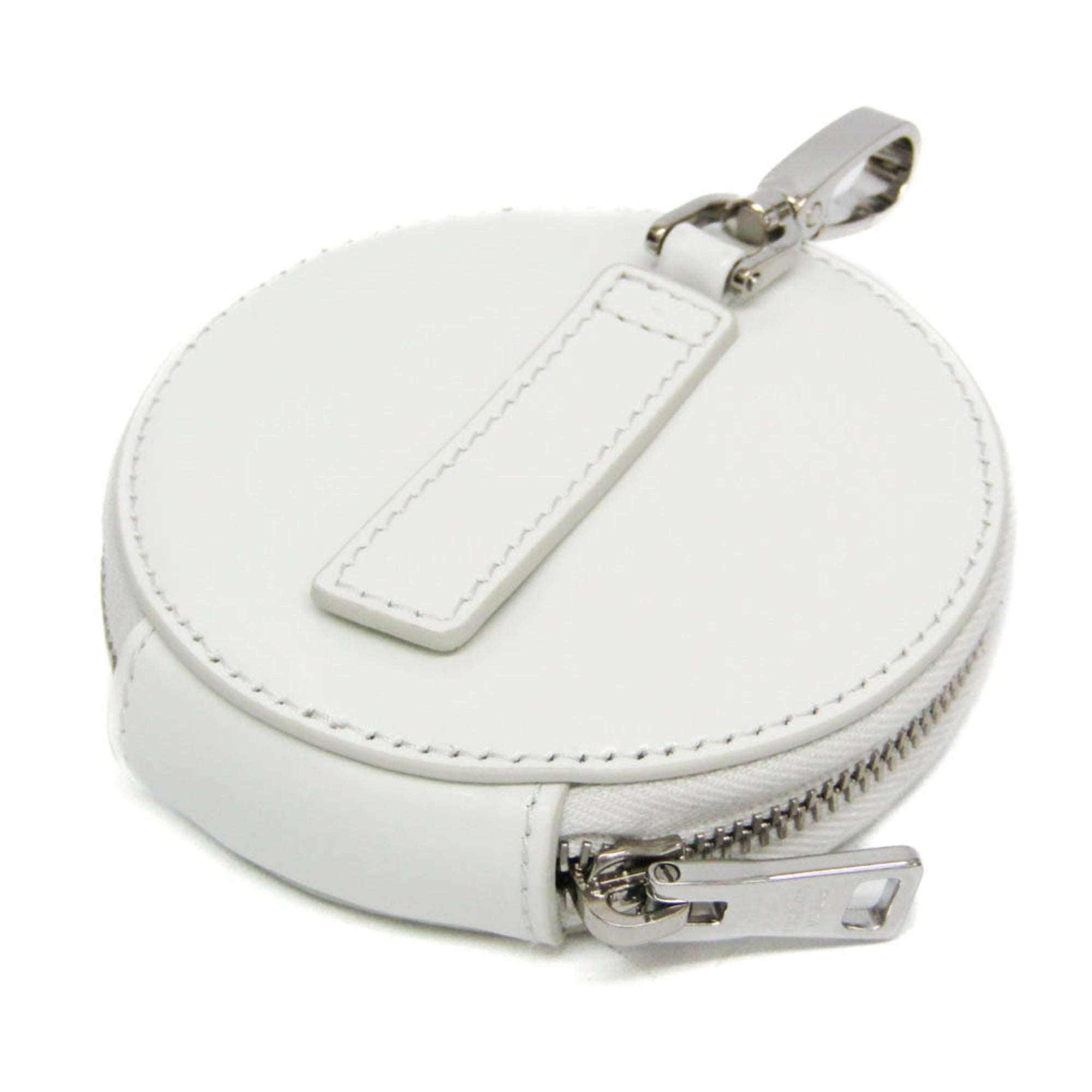 Prada SPAZZOLATO 1TL431 Women,Men  Enamel Leather Coin Purse/coin Case White