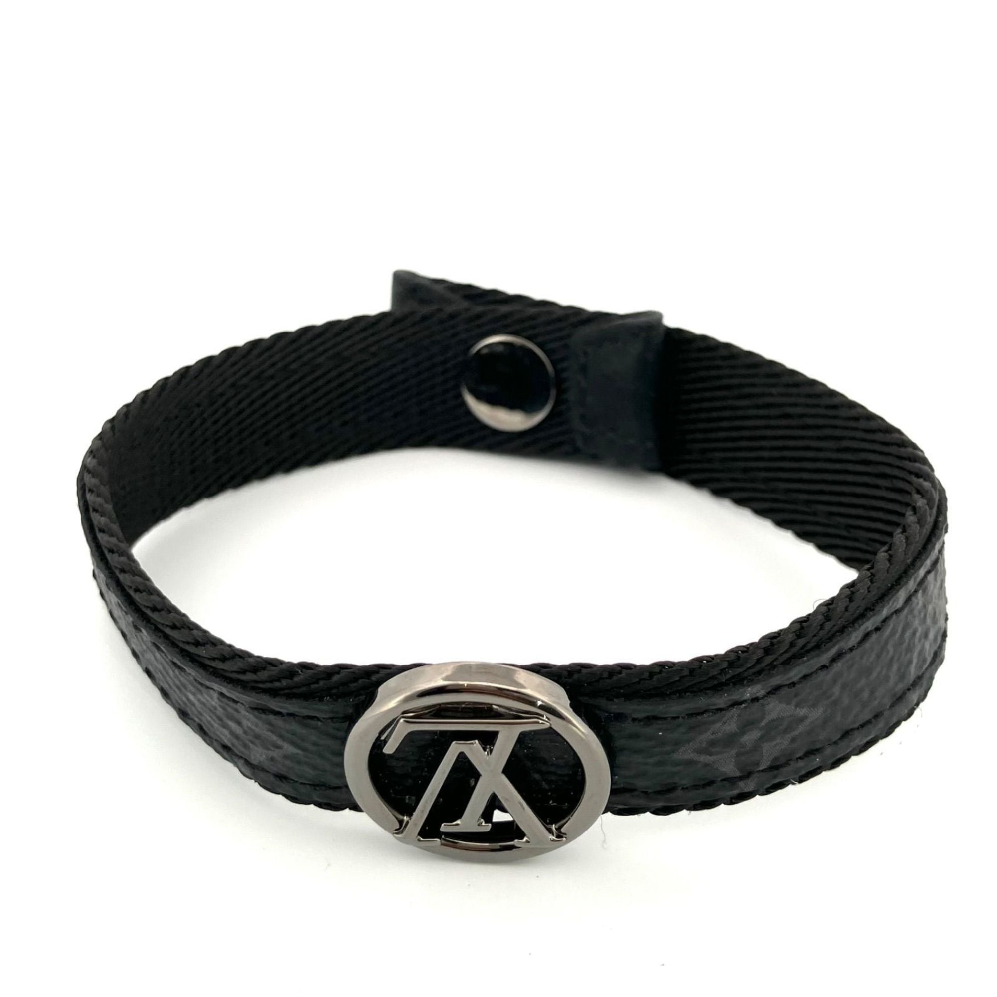 Louis Vuitton Monogram Eclipse LV Circle Bracelet M6549 Black