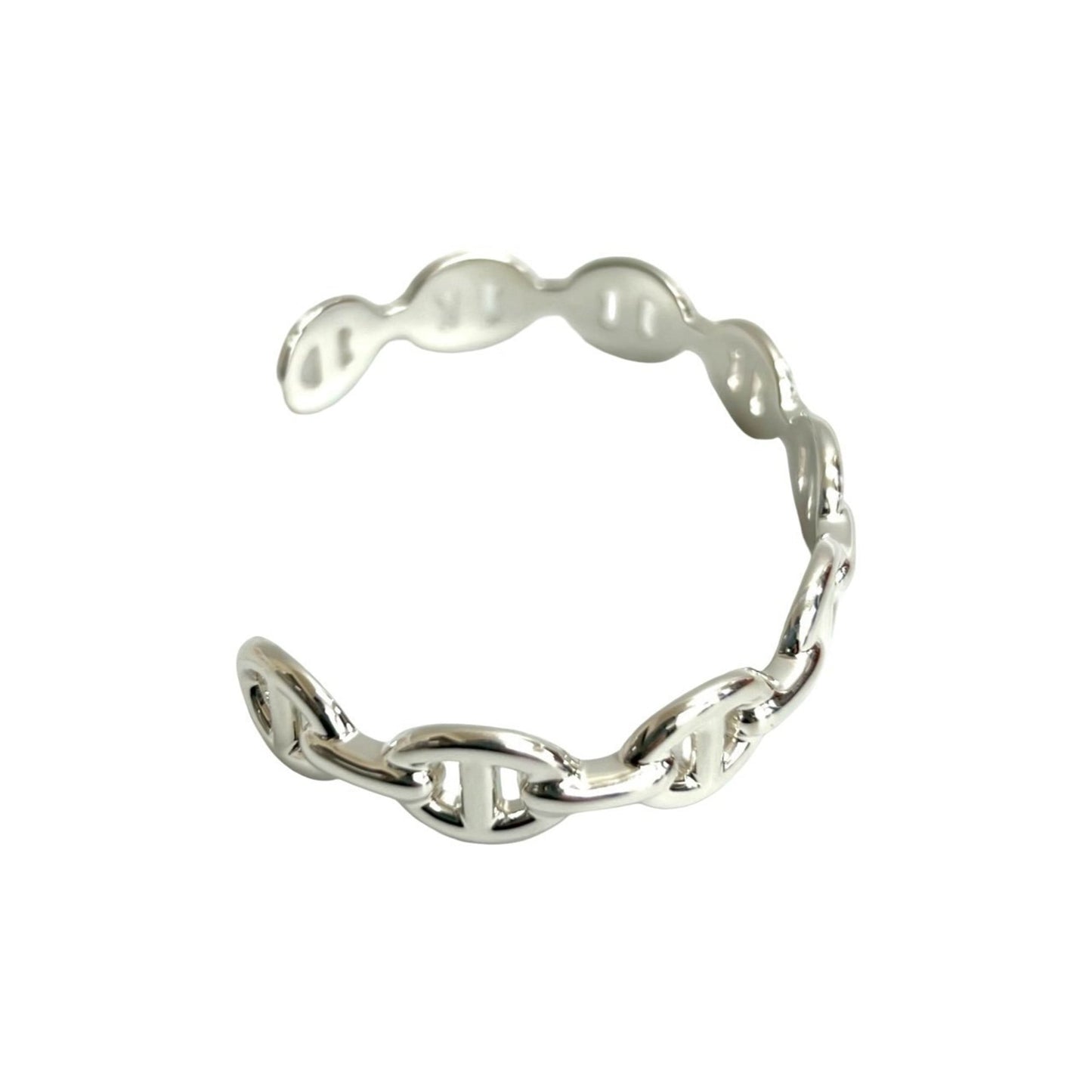 HERMES Enchaine Bangle Bracelet in Silver 925 (32192)