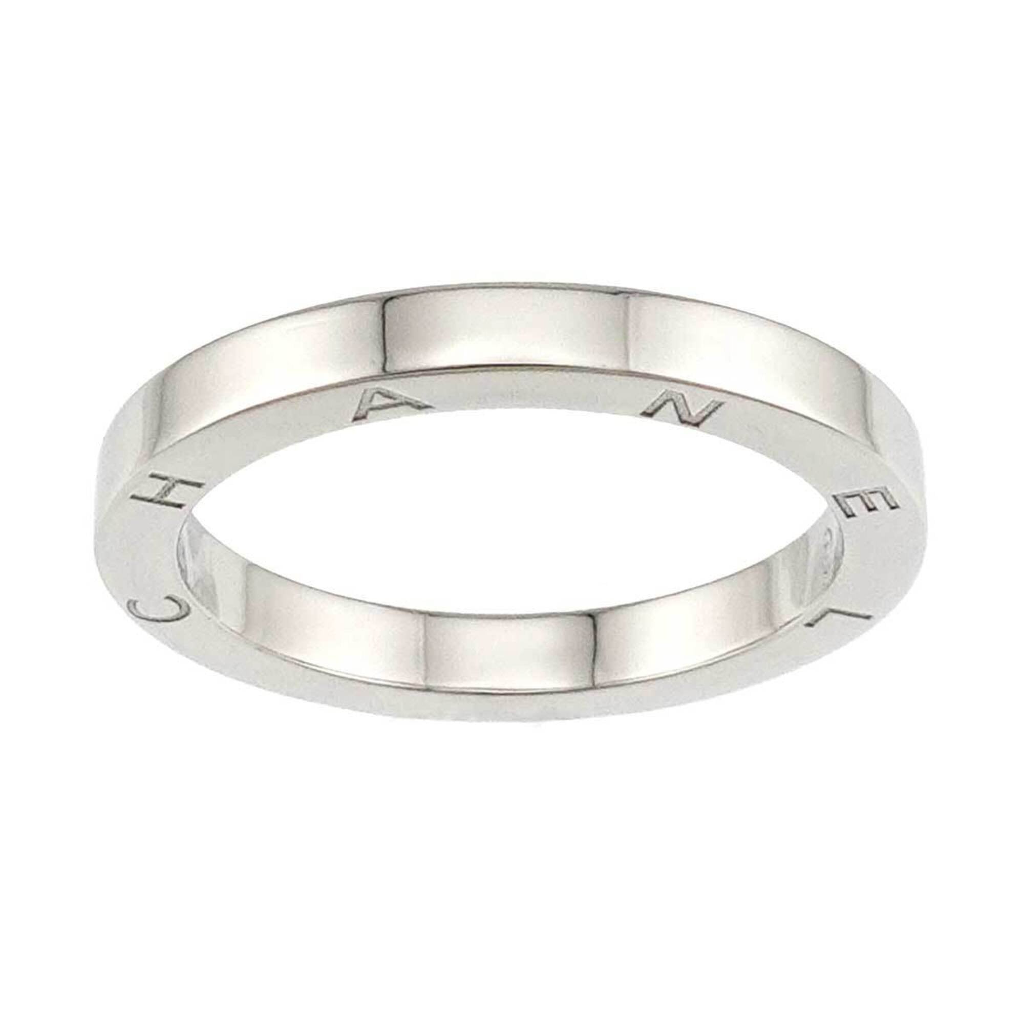 Chanel Signature 2 Ring, Platinum (Pt) — Like New