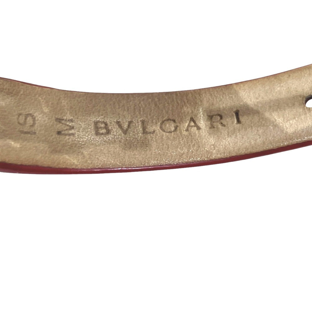 Bulgari Watch, Total Weight 26.8g, Stainless Steel, Genuine Leather Strap, Quartz Movement, Pink Mother-of-Pearl Dial, BZ22S — Good
