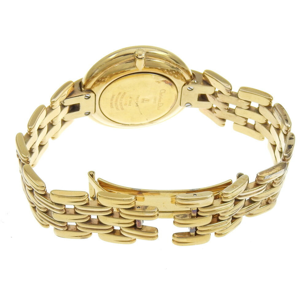 Christian Dior Bakira Watch 47 154-2 Gold Plated Quartz Analog Display Black Dial Men's — Good