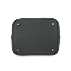 Hermes Picotin Lock MM Handbag, Vert Mangrove, Taurillon Clemence Leather, K Stamp, HERMES Tote Bag, Lock, Picotin, Women's — Like New