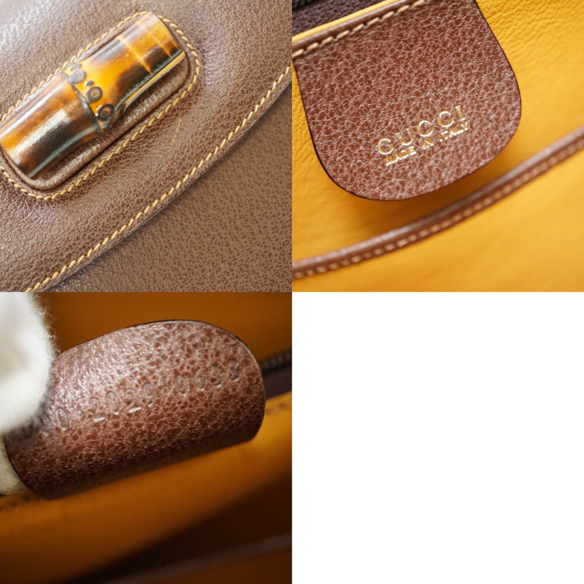 Gucci Bamboo Shoulder Handbag Leather Brown 0041GUCCI with shoulder strap 6B0041IEZ6 — Like New