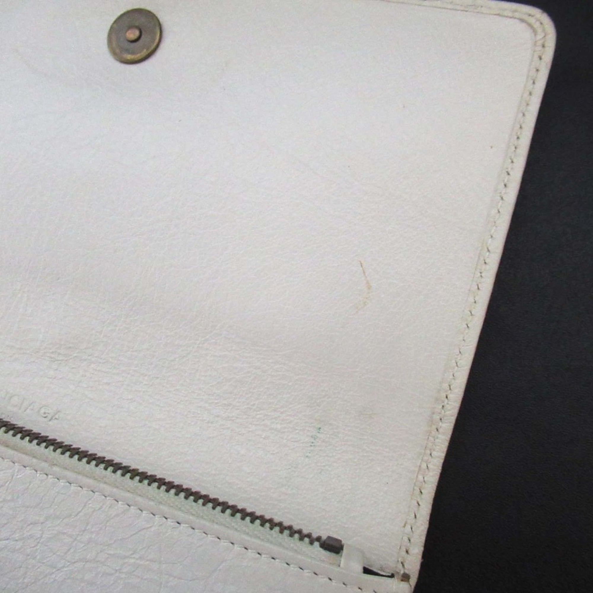 BALENCIAGA Classic Money Long Wallet, 163471, Off-White, for Men and Women, with Bill Compartment, Card Slots, Coin Purse