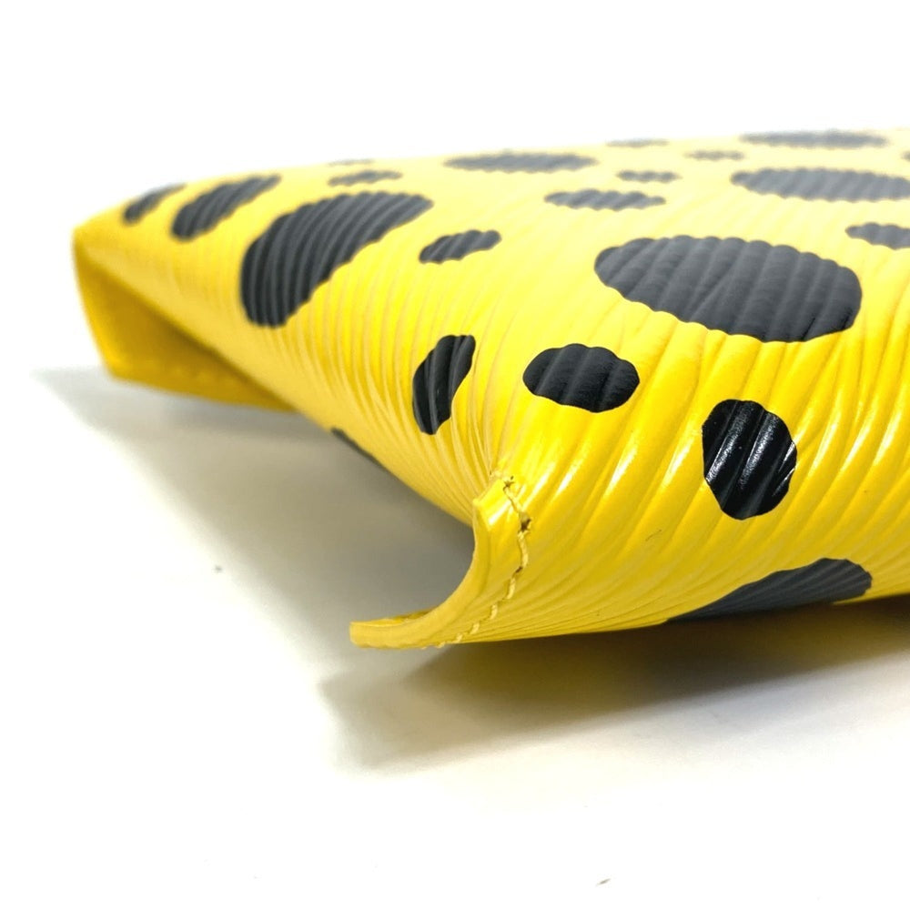 LOUIS VUITTON M81959 Yellow Leather Dot Only Yayoi Kusama LV x YK Pochette Kirigami Pouch Women's Black — New - Store Return