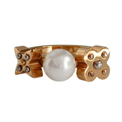 LOUIS VUITTON Charmy Pearl Ring, Gold Color, Women's M75482 M 1 — Like New