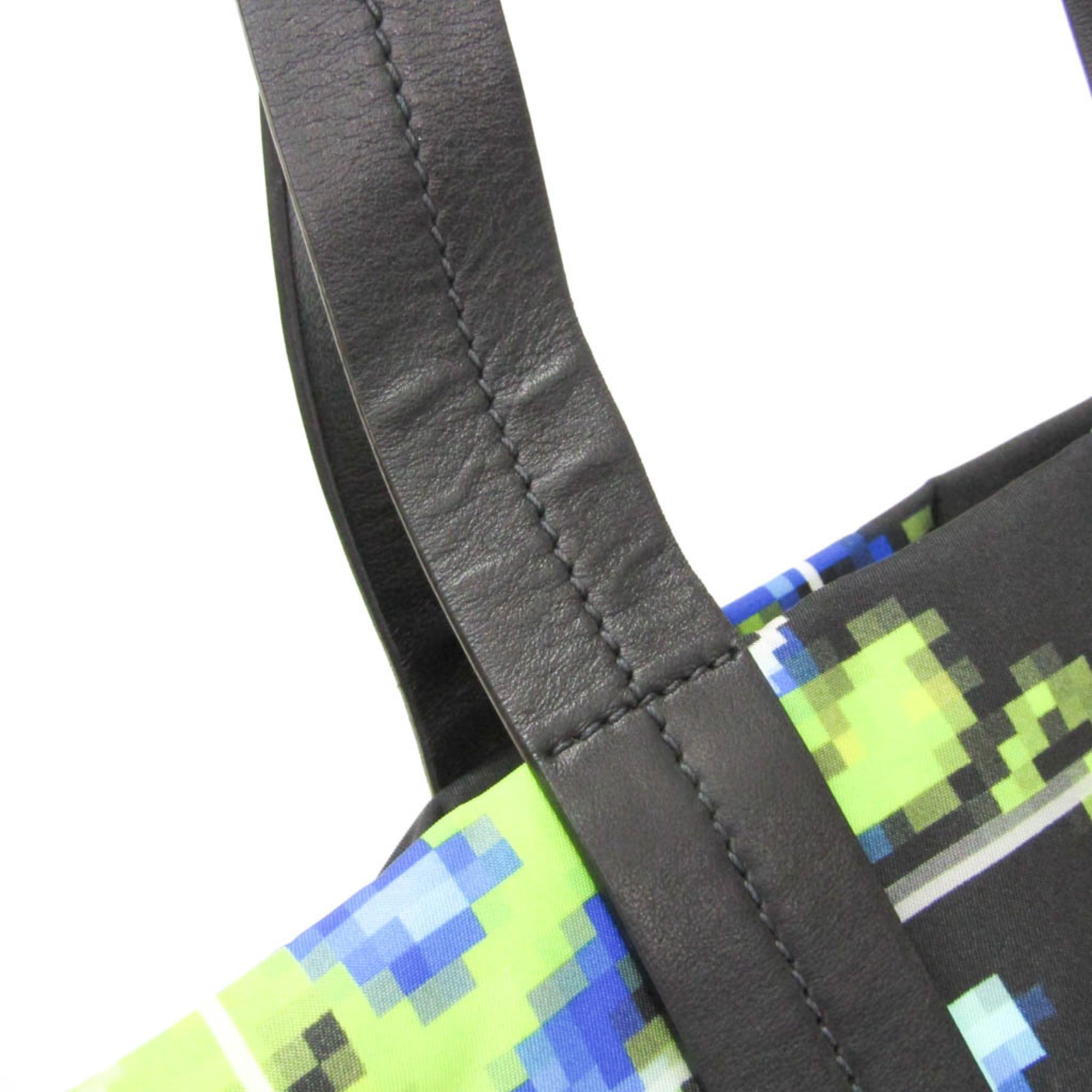 Prada Tessuto 2VG019 Men,Women Nylon,Leather Shoulder Bag,Tote Bag Black,Light Green