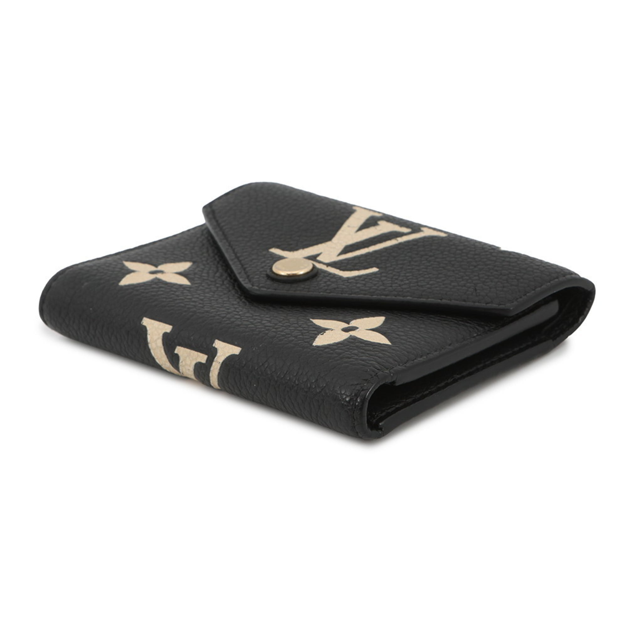 Louis Vuitton Bicolor Monogram Empreinte Victorine Wallet M80968 Black/Beige