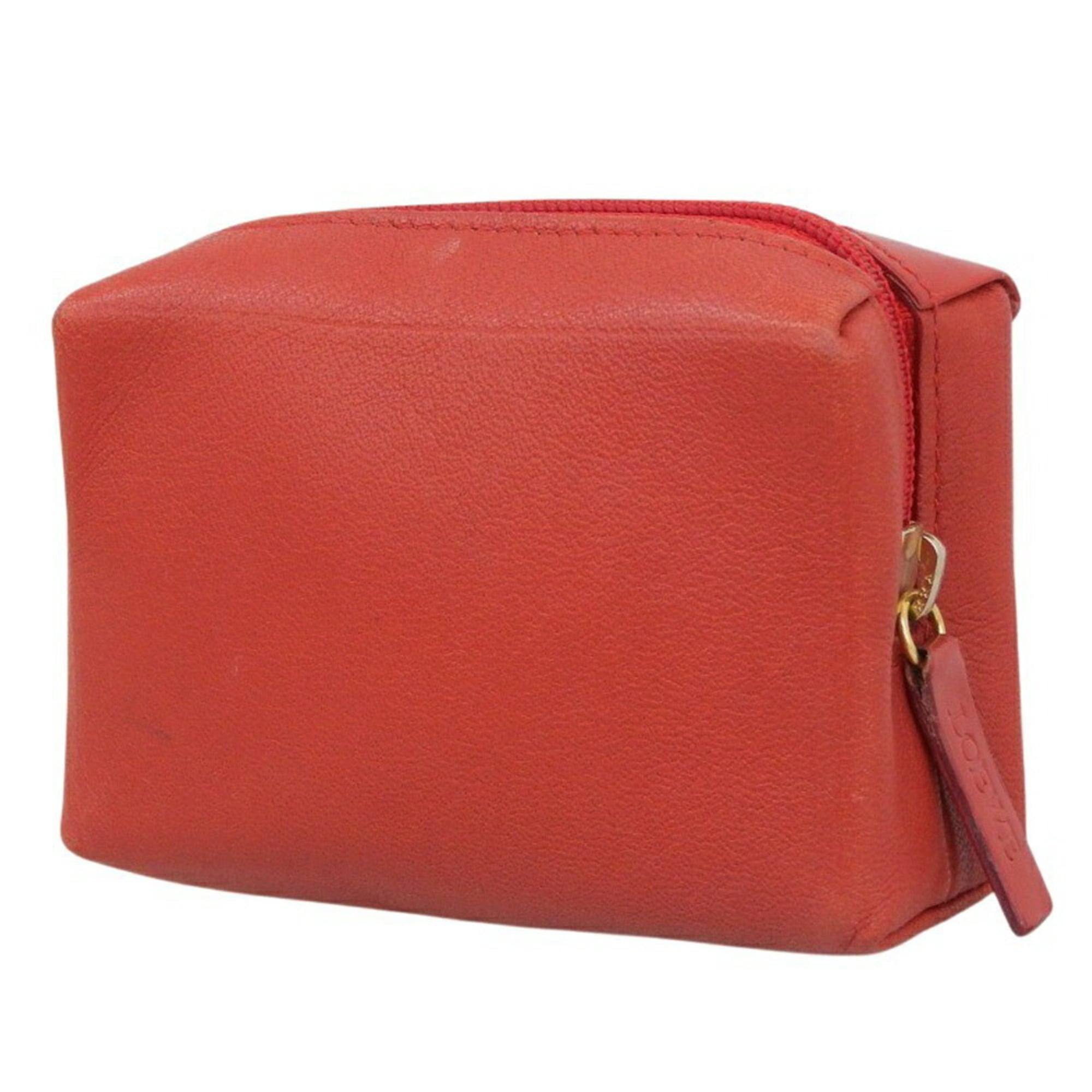 LOEWE coin purse, leather, red