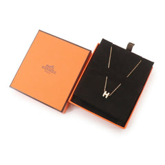 Hermes Mini Pop H Necklace, White Gold — New - Store Return