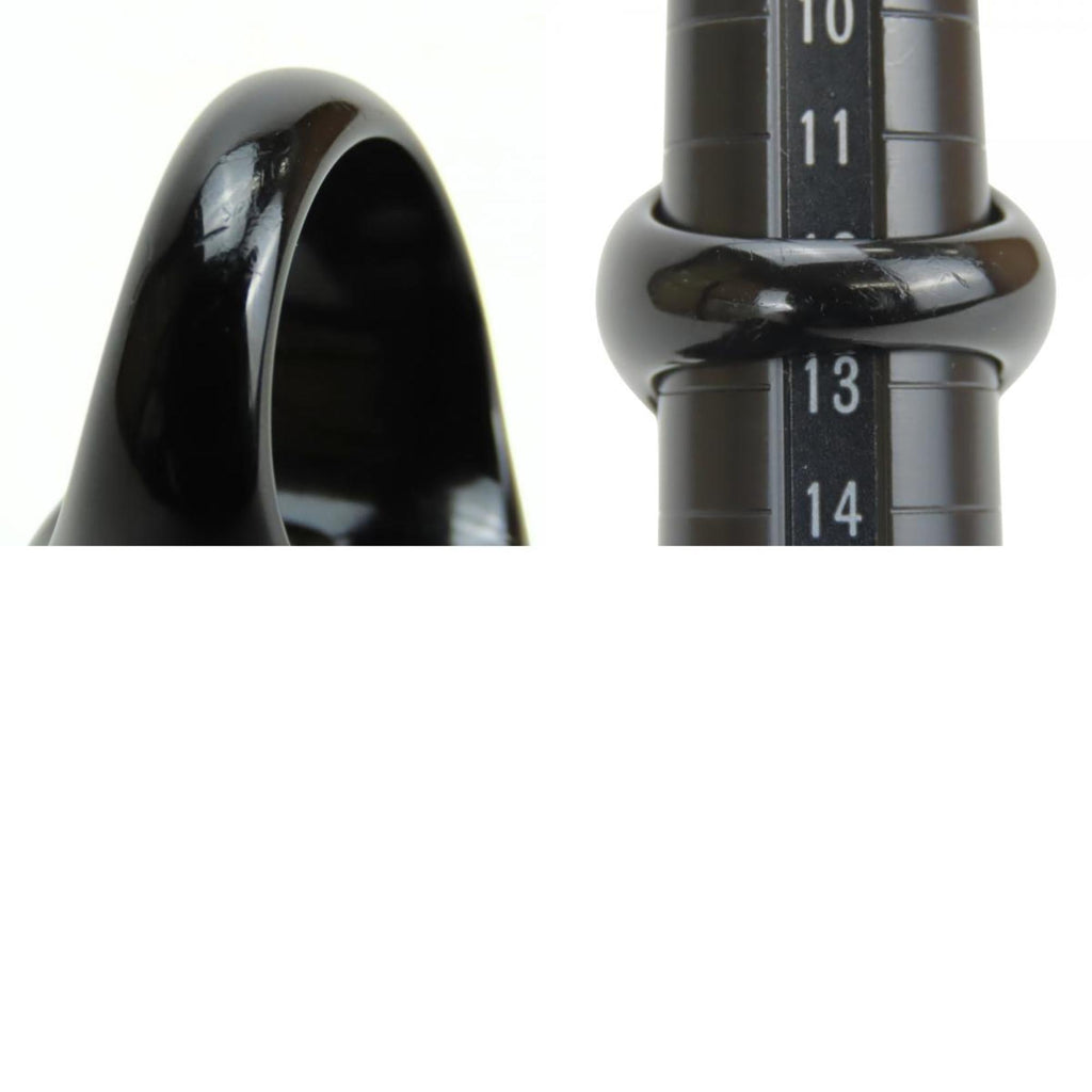 Chanel Ring, Coco Mark, Plastic, Black, White, Two-Tone, Women's, CHANEL