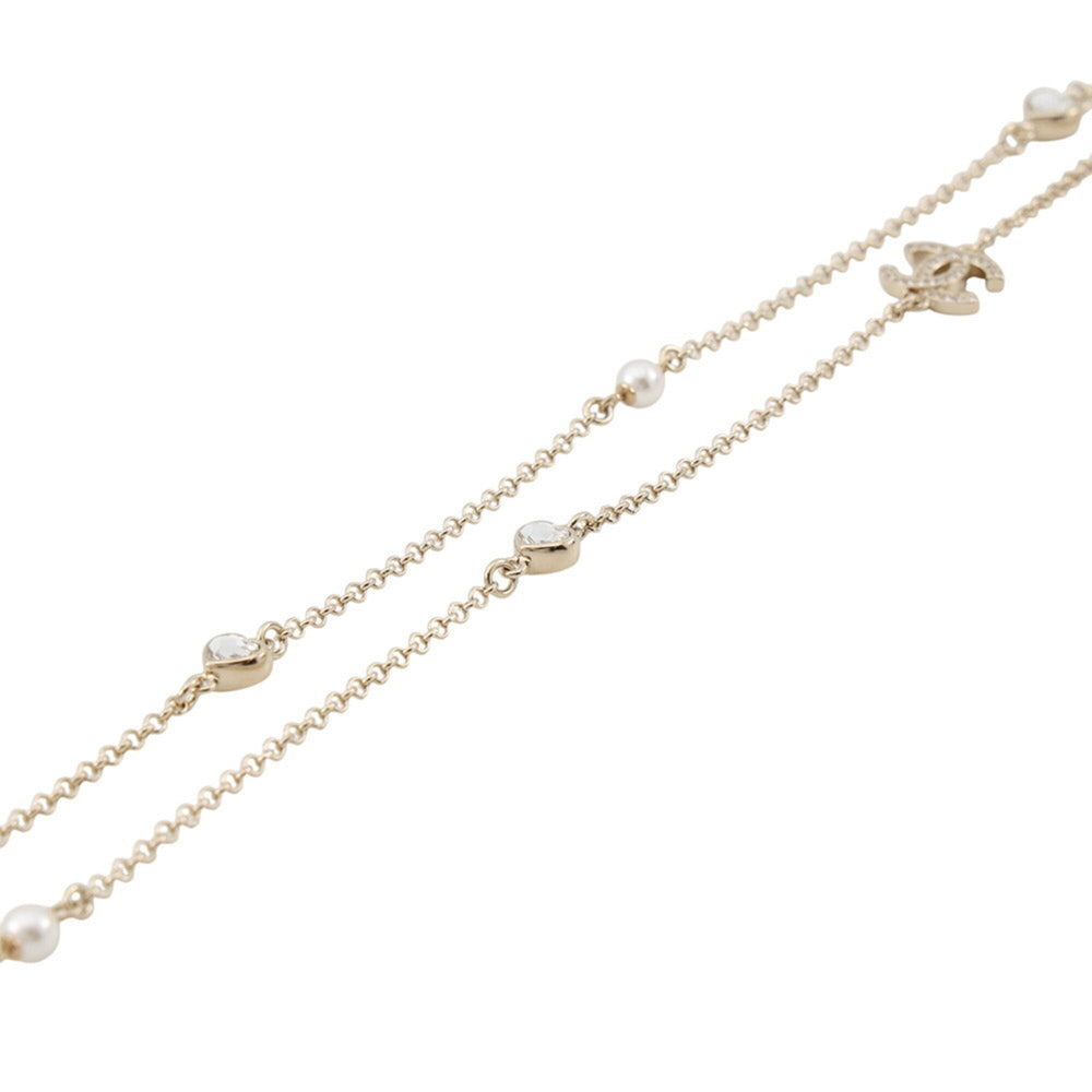 Chanel necklace, Coco Mark, faux pearl, CHANEL long Chanel, NECKLACE — Like New