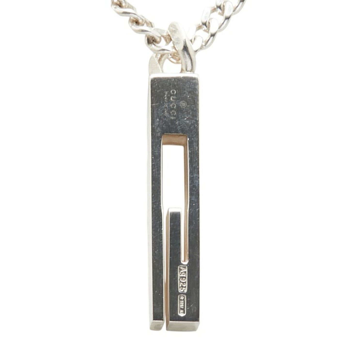 Gucci logo necklace in silver SV925 for women.