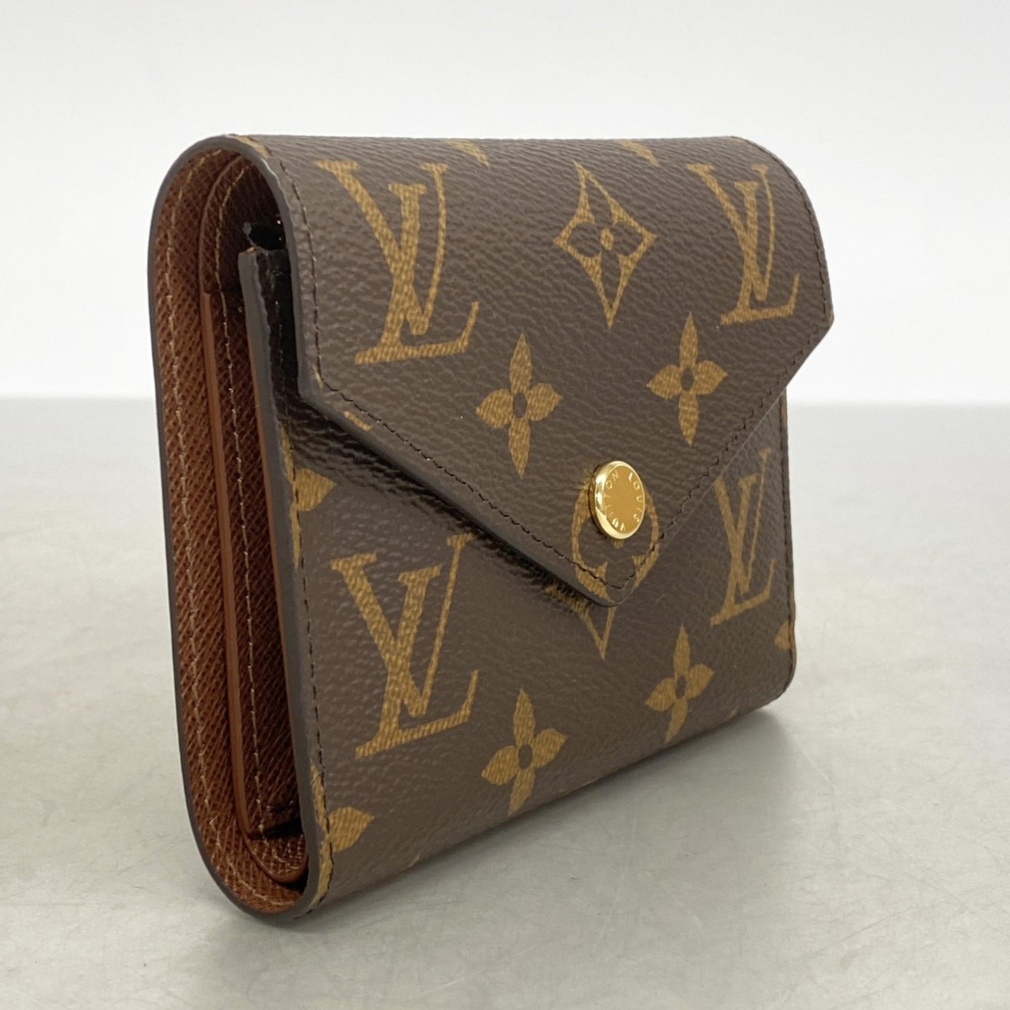 Louis Vuitton Monogram Victorine Tri-fold Wallet M62472 Brown Women's