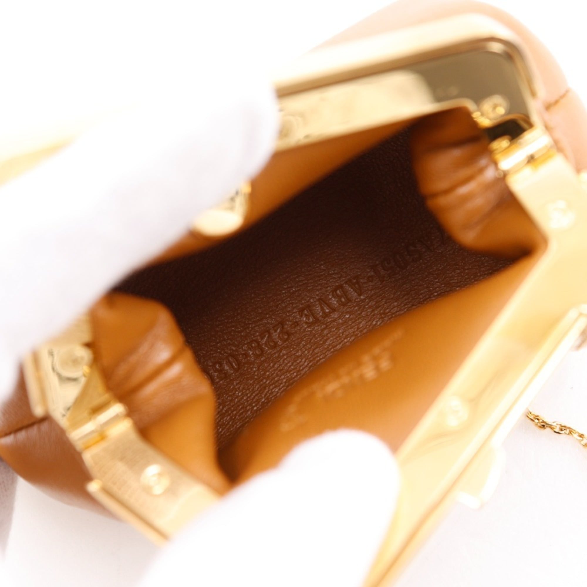 FENDI Nano First Shoulder Bag with Charm and Chain Pouch (7AS051) - Made in Italy, Leather, Clasp Purse, Women's