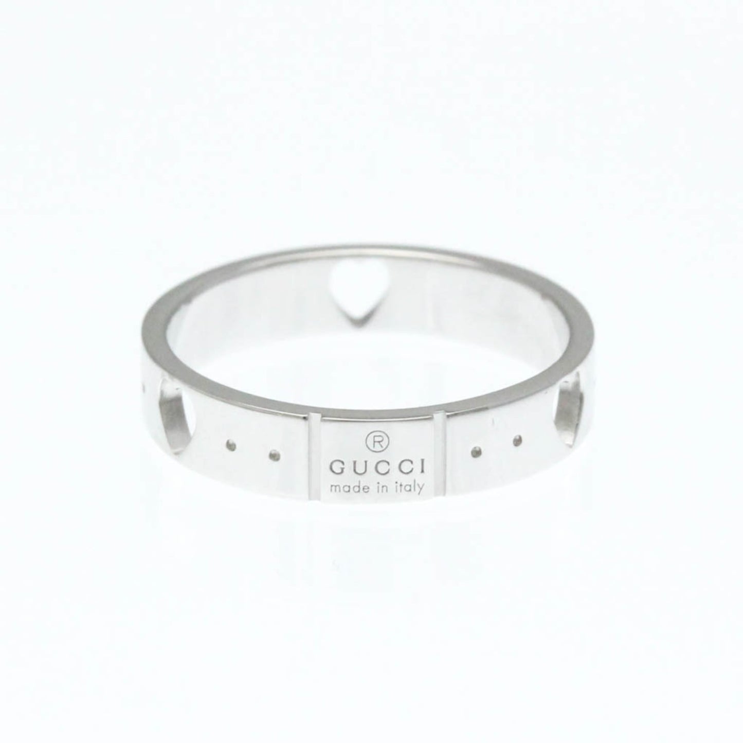Gucci Icon Heart Ring White Gold (18K) Fashion No Stone Band Ring Silver