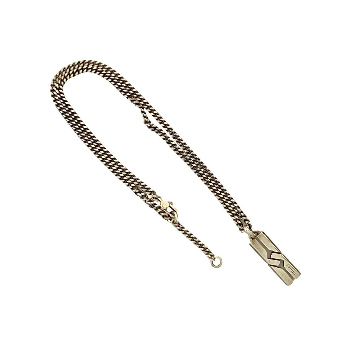 GUCCI Knot Infinity Silver 925 Necklace Pendant Choker s585d