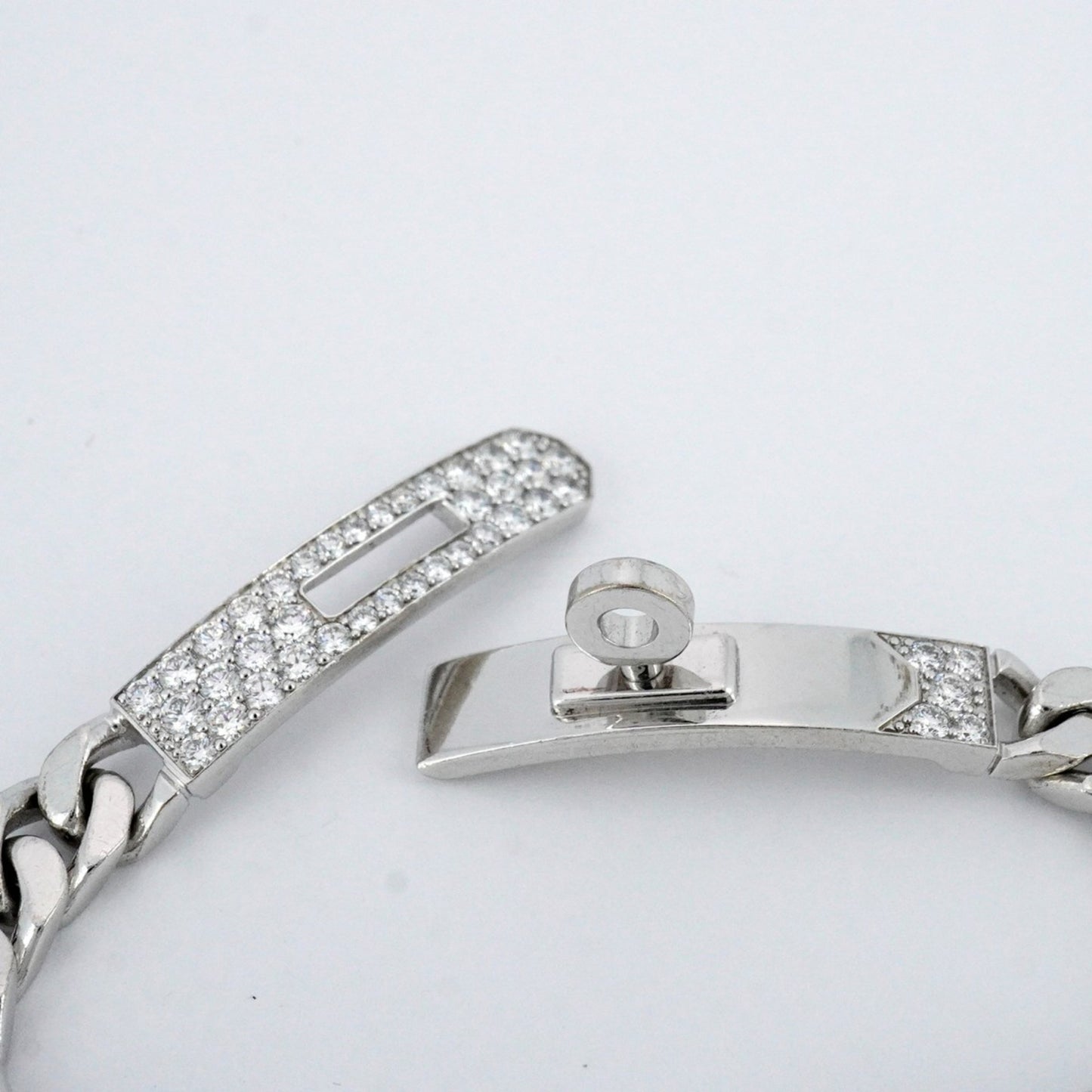 Hermes Kelly Gourmet Bracelet 18KWG White Gold Diamond Women's