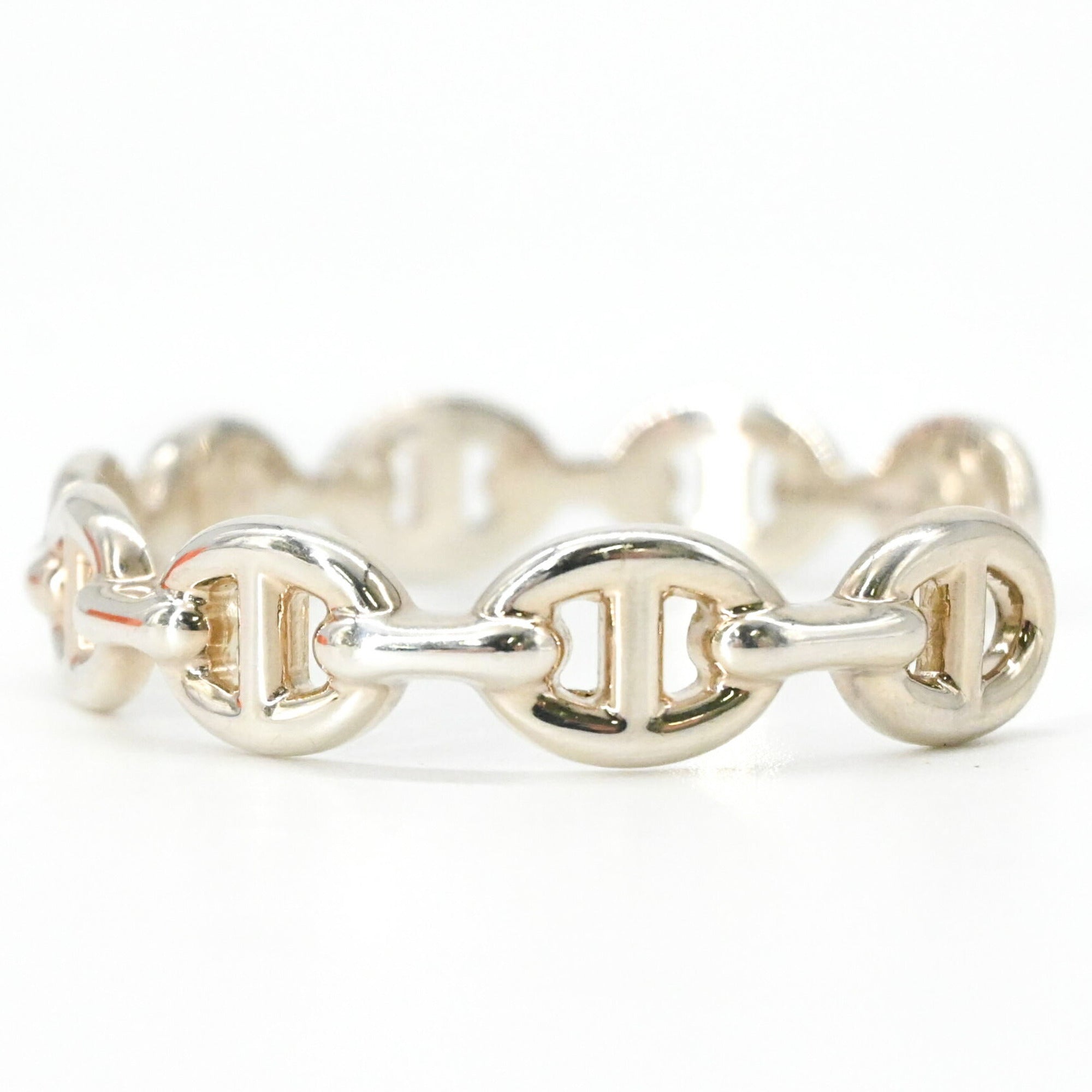 HERMES Chaine d'Ancre Enchainée Bangle Bracelet for Women, Silver SV925 #15 SH — Like New