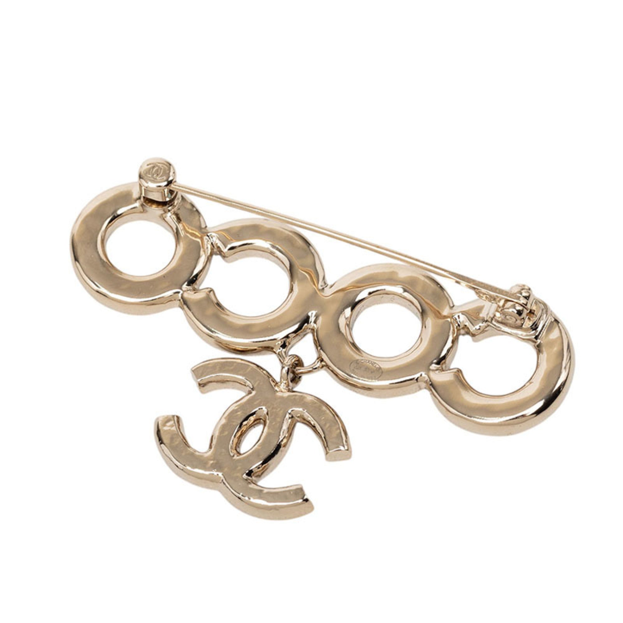 Chanel Coco Mark Brooch B21P Gold Plated Faux Pearl Women's CHANEL — Like New