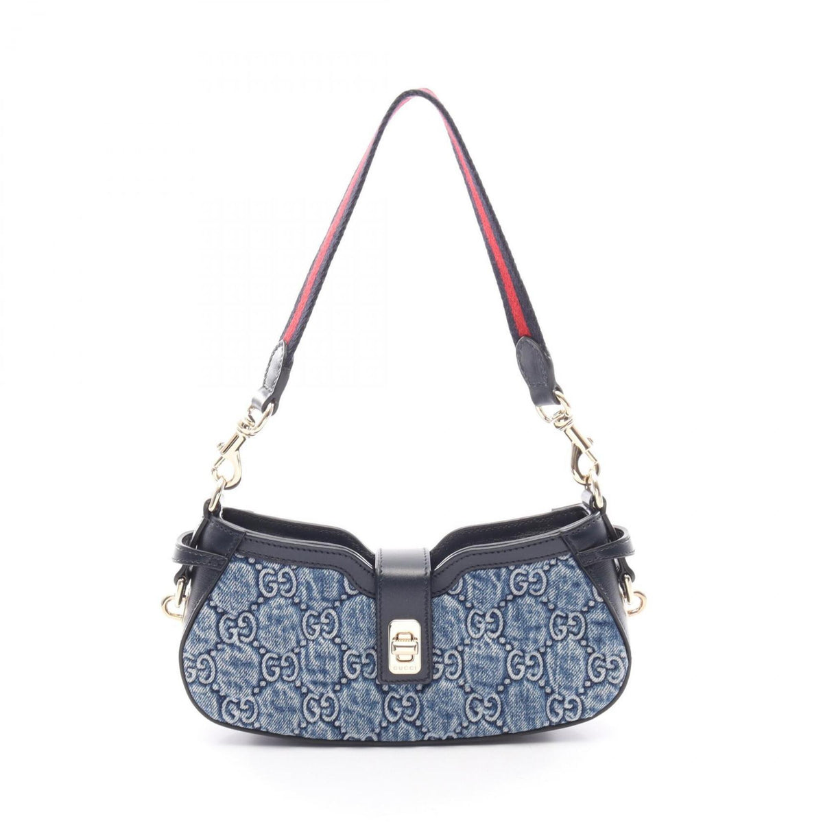 Gucci Moonside GG Denim Handbag, Leather Women's, Blue/Navy, 786015 — New - Store Return