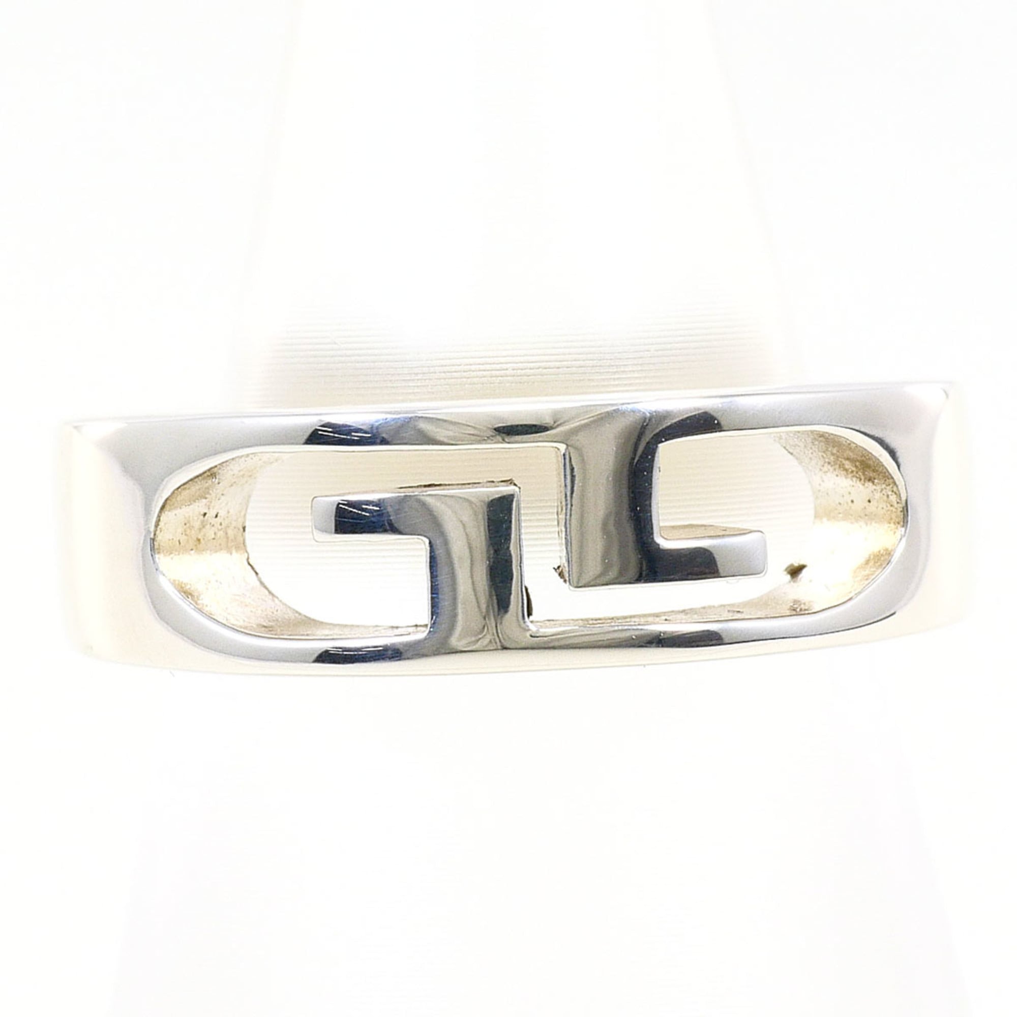 Gucci Double G Logo Silver Ring, Total Weight 6.2g, Like New Condition — Like New