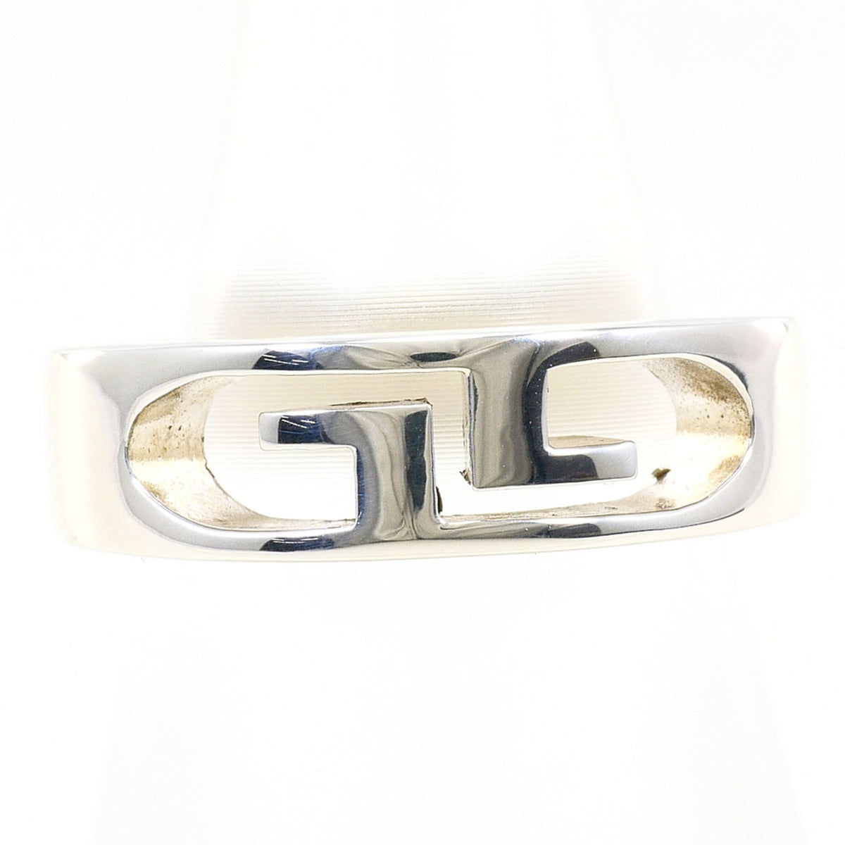 Gucci Double G Logo Silver Ring, Total Weight 6.2g, Like New Condition — Like New