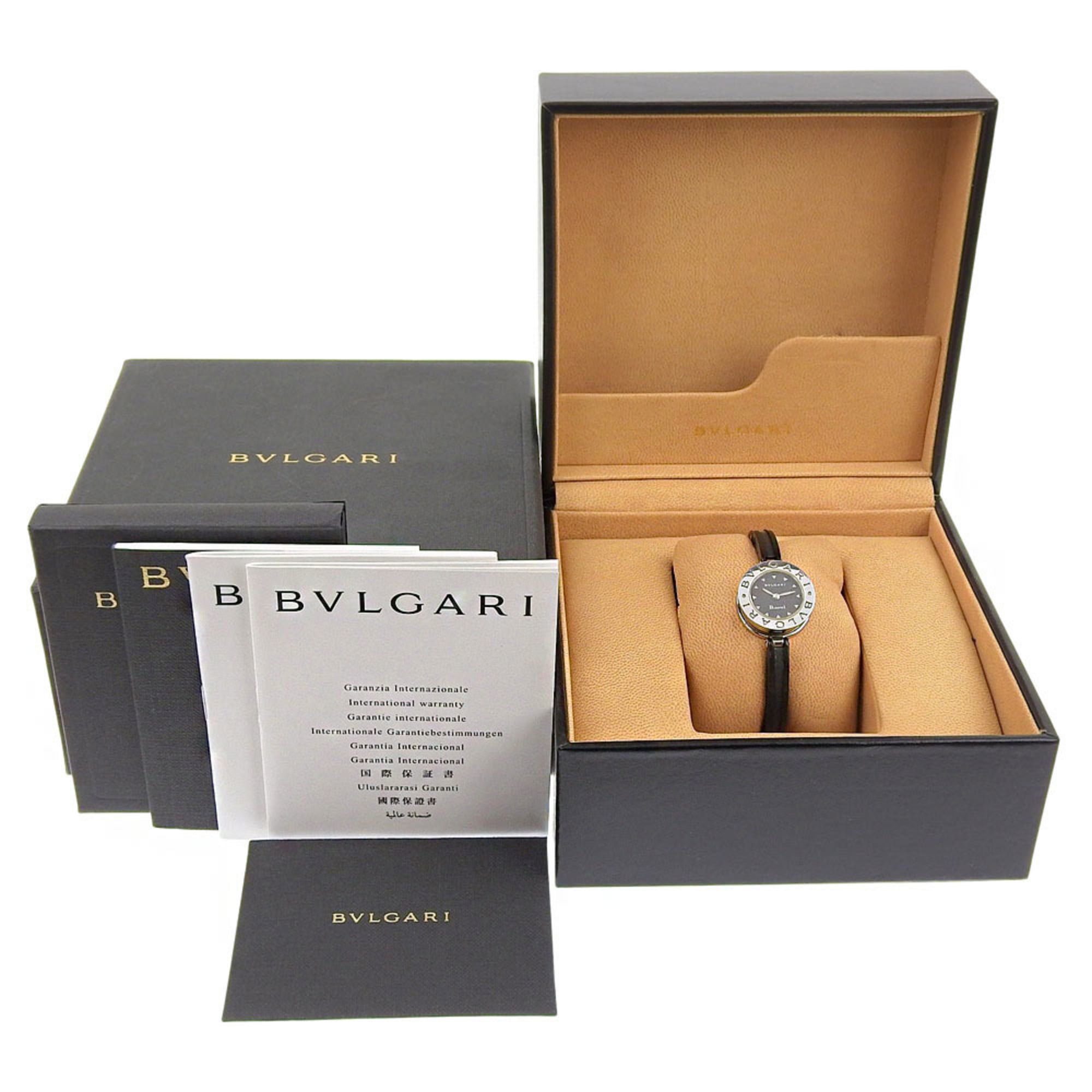 BVLGARI Bzero1 BZ22S Women's Watch with Stainless Steel and Rubber Quartz Movement, Analog Display, Black Dial — Good