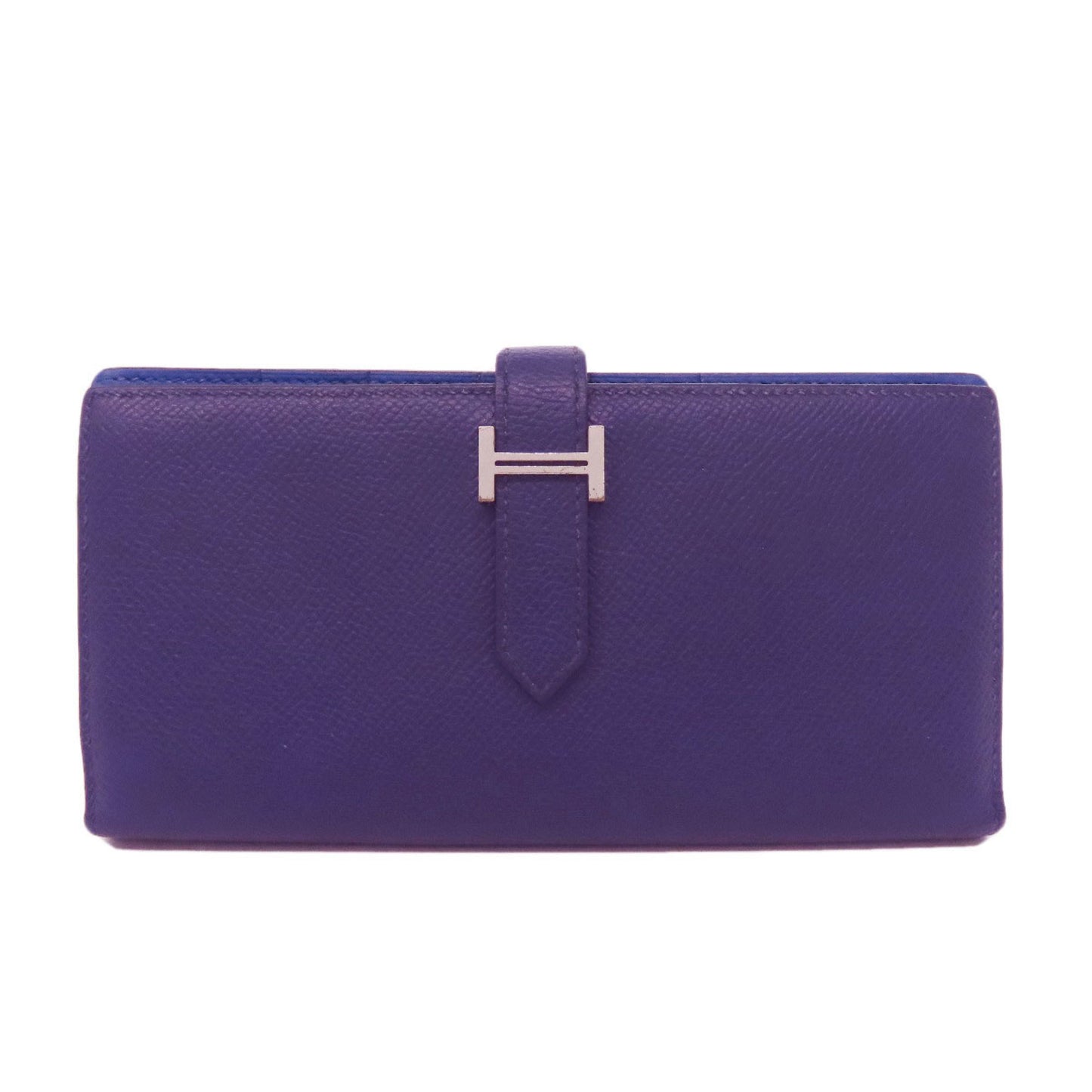 Hermes Hermès Bearn Soufflet Silver Hardware Long Wallet Epson Women's