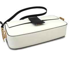 Fendi Bucket Twist 2-way Hand/Shoulder Handbag, Leather, White/Black, 8BR821, Gold Hardware — New - Store Return