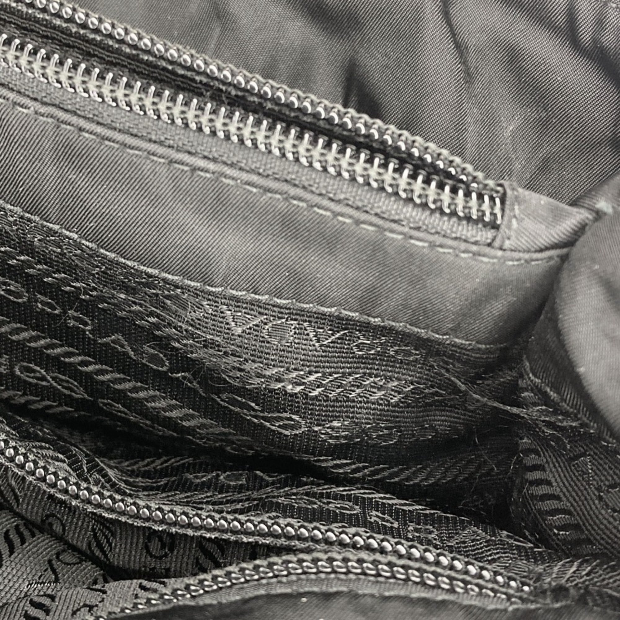 PRADA Prada Triangle Logo Plate Nylon Handbag in Black for Men and Women