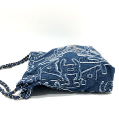 CHANEL AS3260 24A CHANEL22 Patchwork Shoulder Bag Denim Women's Blue — New - Store Return