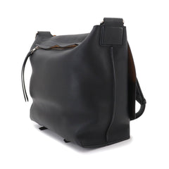 Loewe Military Shoulder Handbag, Leather, Black, Silver Hardware, 337 02 N64 Messenger Bag — Like New
