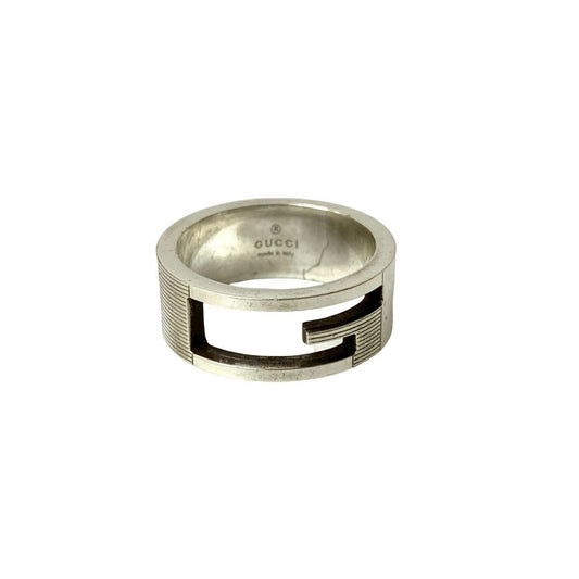 GUCCI Square G Ring, 925 Sterling Silver, Men's Accessory, 102-4