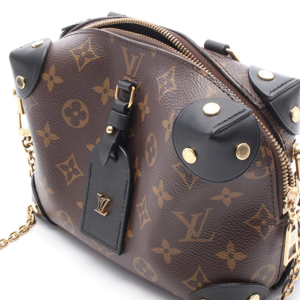 Louis Vuitton Petite Malle Souple Handbag, Coated Canvas and Leather, Monogram, Women's, Brown Black, M45571