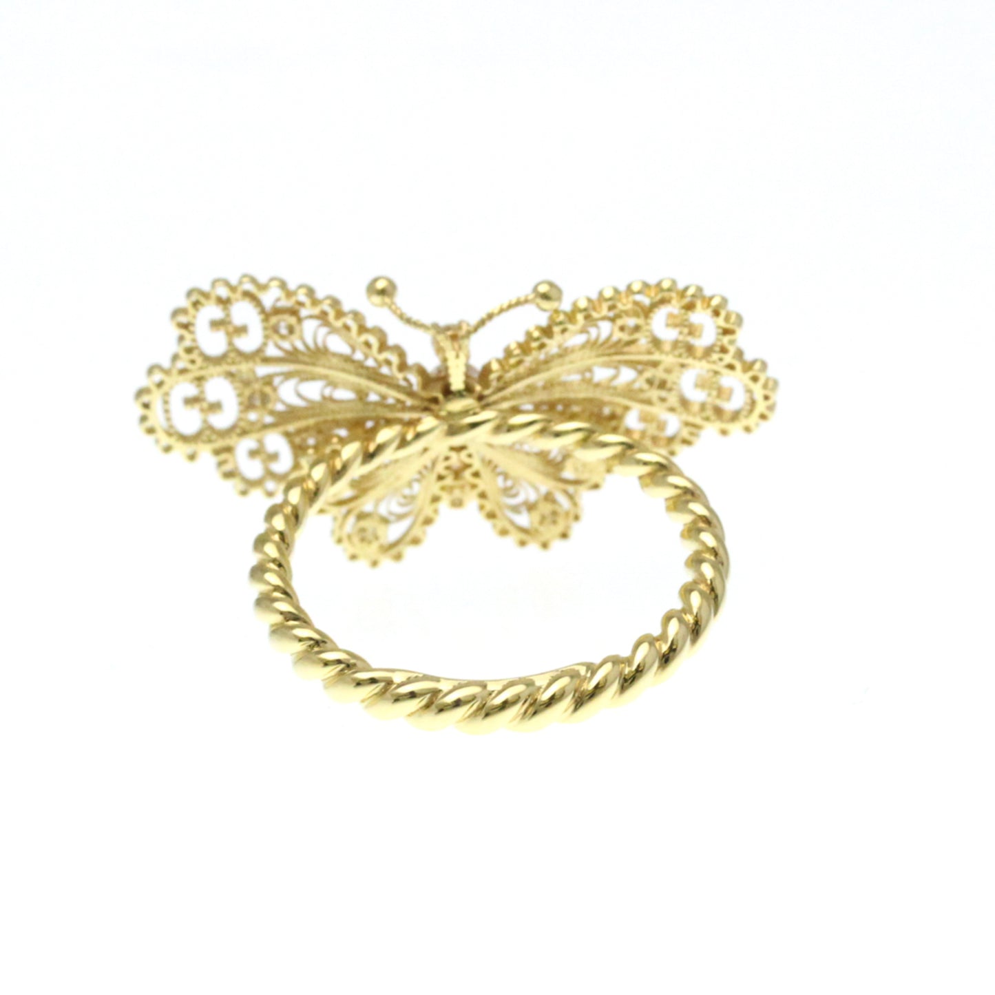 Gucci Le Marché Des Merveilles Butterfly Ring Yellow Gold (18K) Fashion Diamond Band Ring Gold