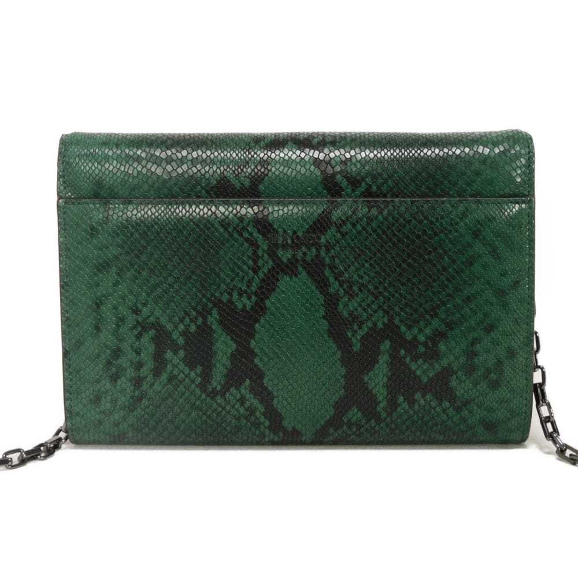Jimmy Choo JIMMY CHOO Shoulder Bag Varenne Chain New Logo Snake 2WAY Clutch JC Green 202VARENNE Men's Women's — New - Store Return