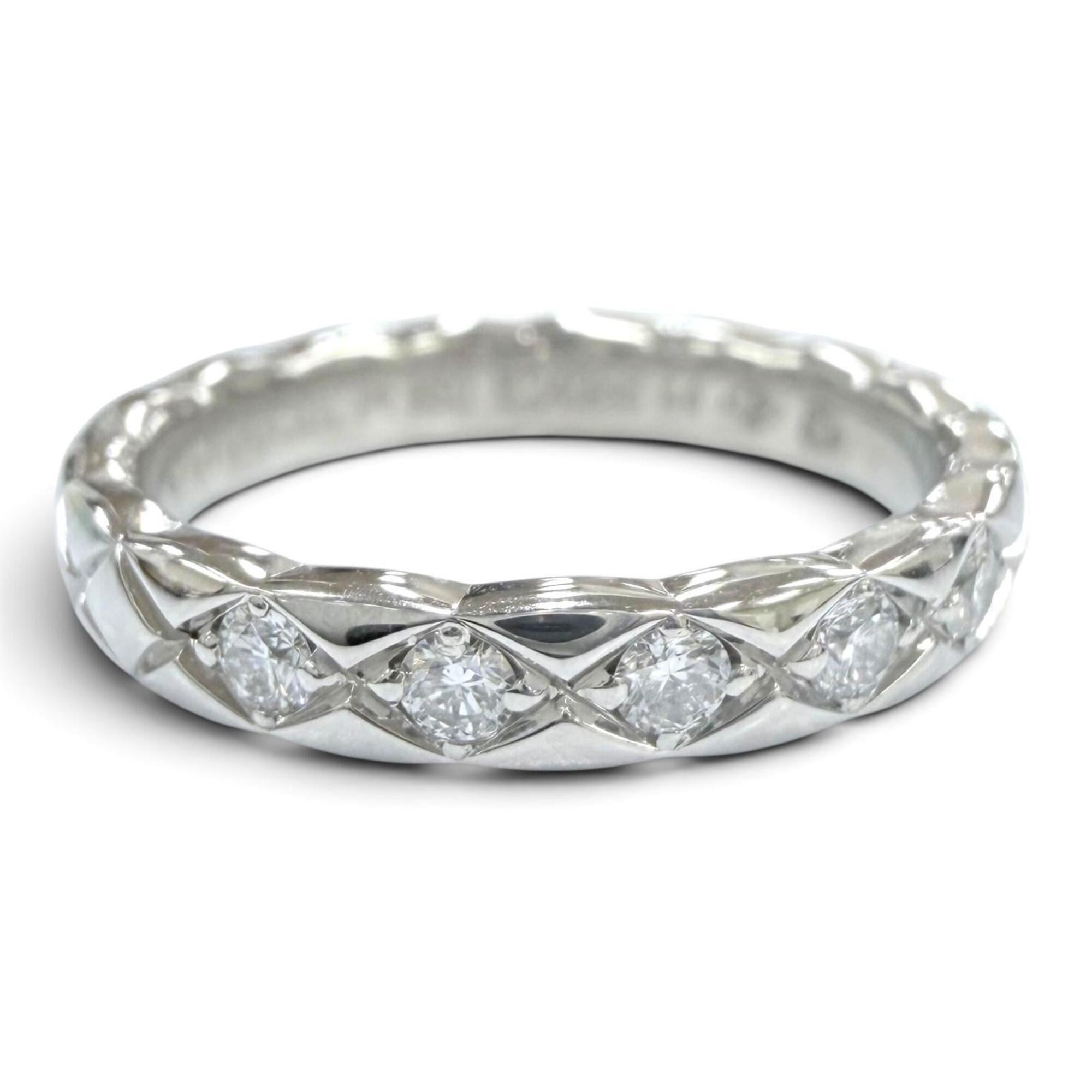 CHANEL J11387 PT950 Diamond Coco Crush 5P Ring with Certificate (June 2021) - Platinum, Size 44, Weight 3.5g Women's — Like New