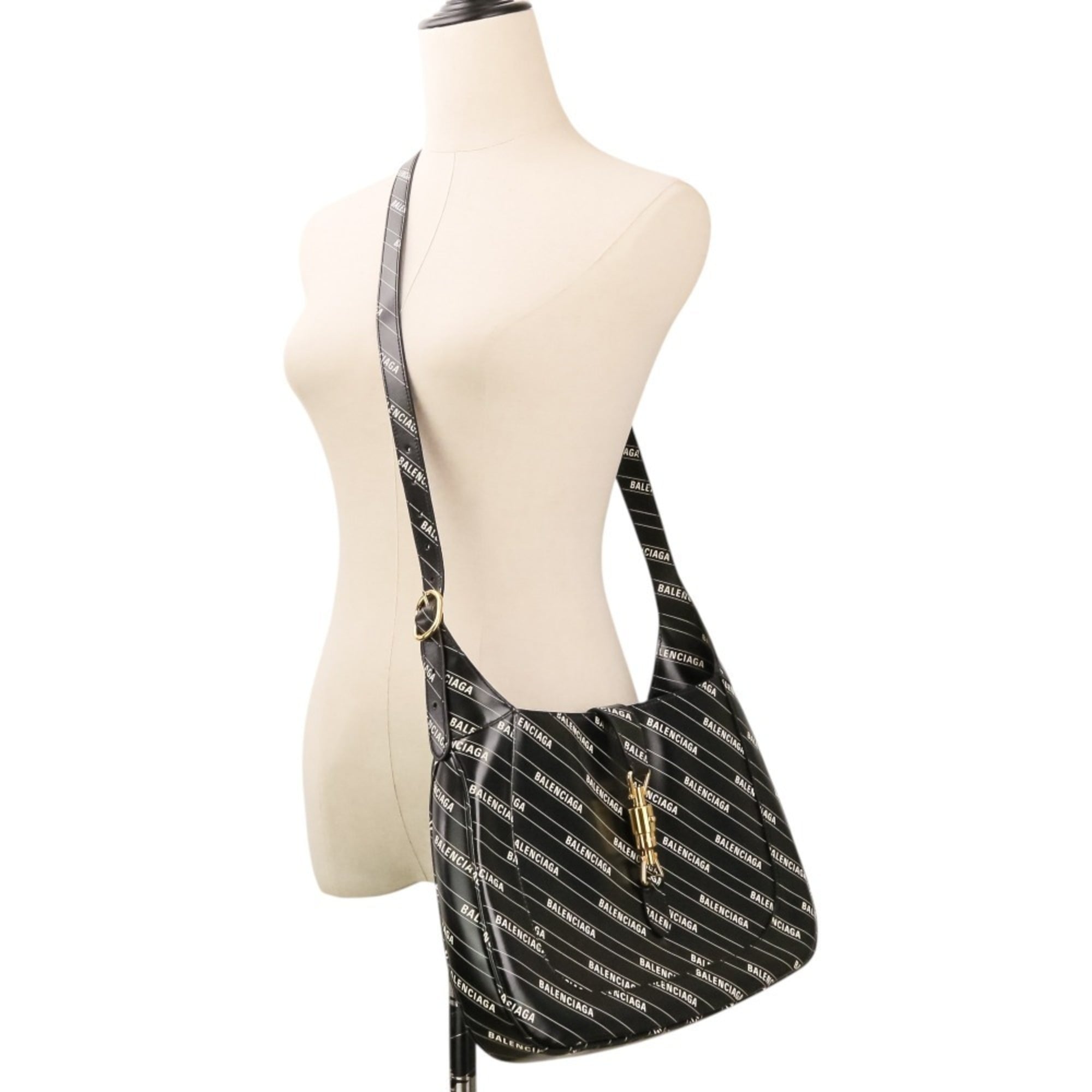 GUCCI BALENCIAGA The Hacker Project Jackie 1961 Medium Shoulder Bag 636712 Black Women's — Like New