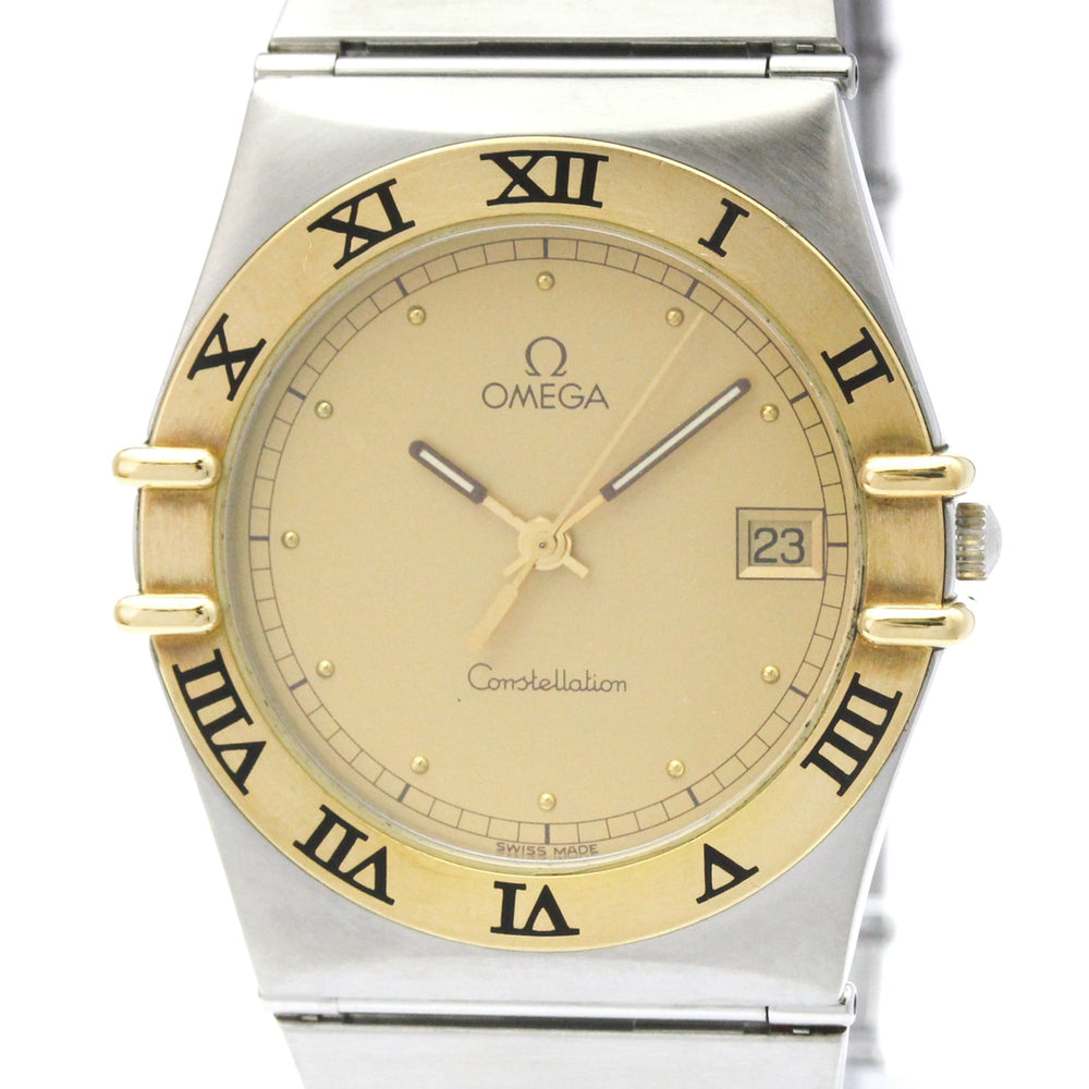 OMEGA Constellation 18K Gold Steel Quartz Mens Watch 396.1080 Polished — Very Good