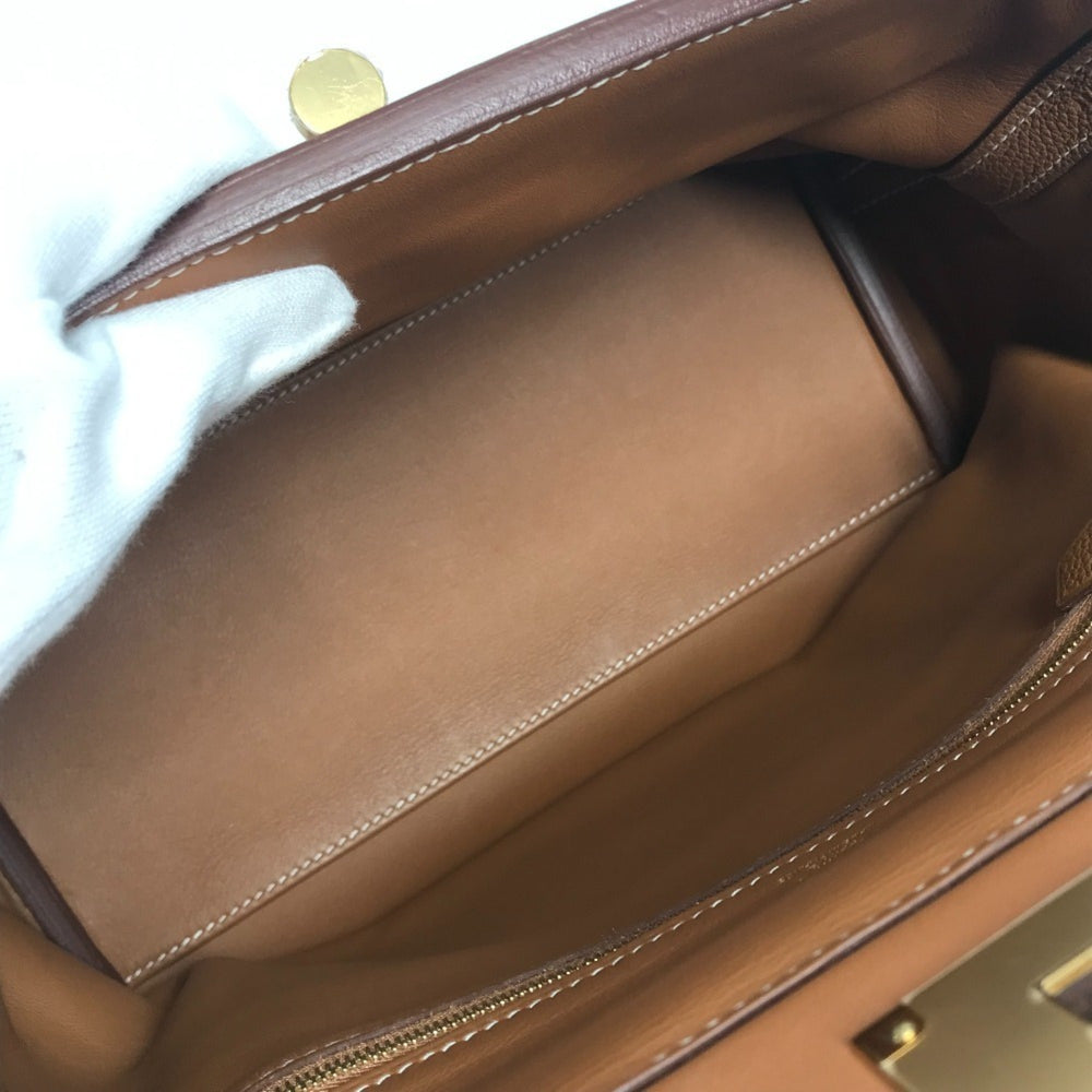 HERMES Sac 24, and Van Quatre 29 bags, 2-way handbags shoulder Togo, men's women's, gold, like new — Like New