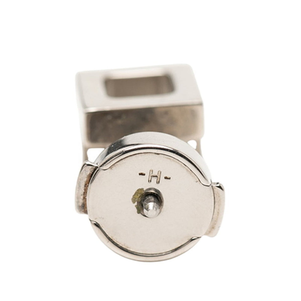 Hermes Hermès Carge d'Ache H Cube Earrings in Silver and Yellow Metal for Women