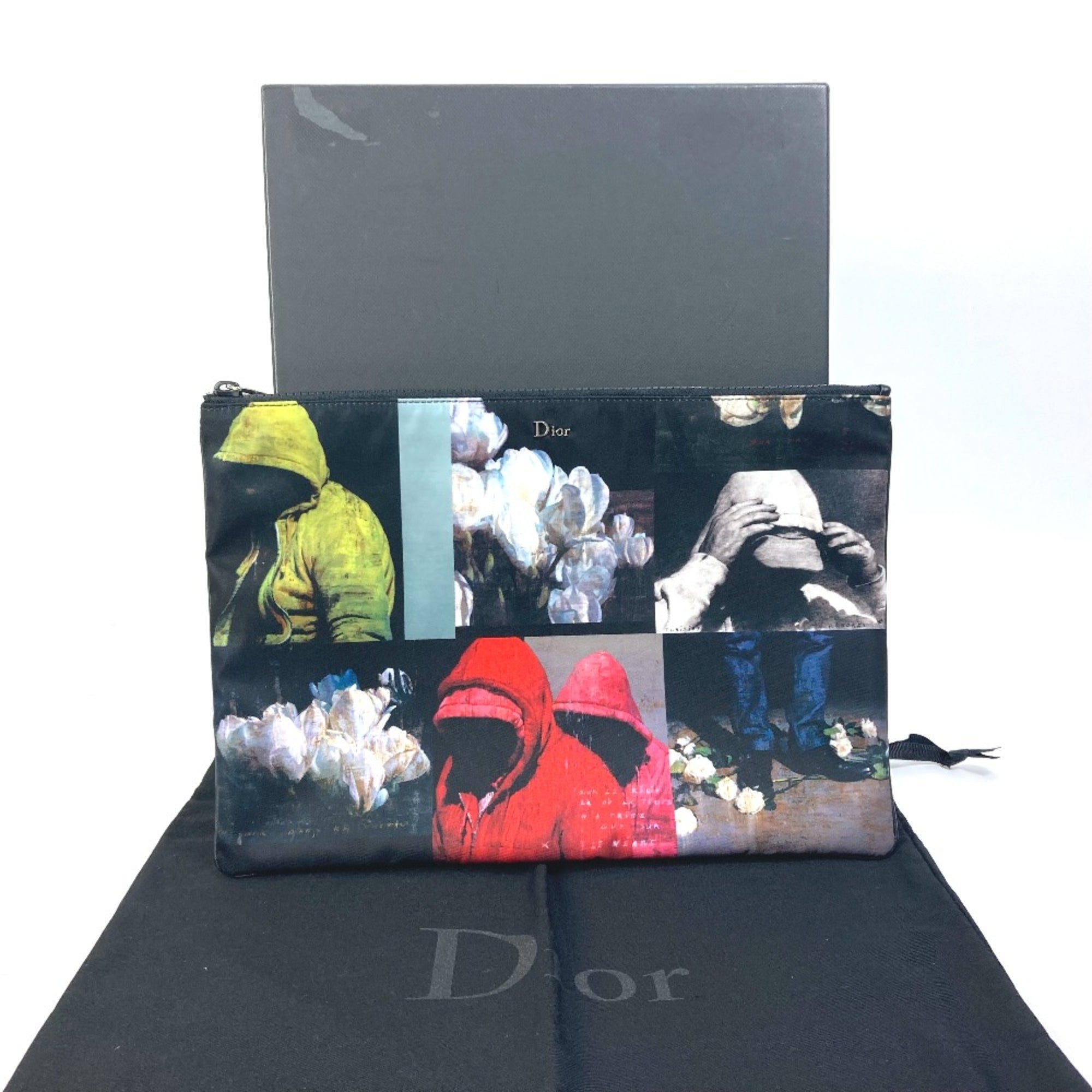 CHRISTIAN DIOR 2FBCA161XXQ Francois Barr Pouch Clutch bag Black Multicolore — Like New