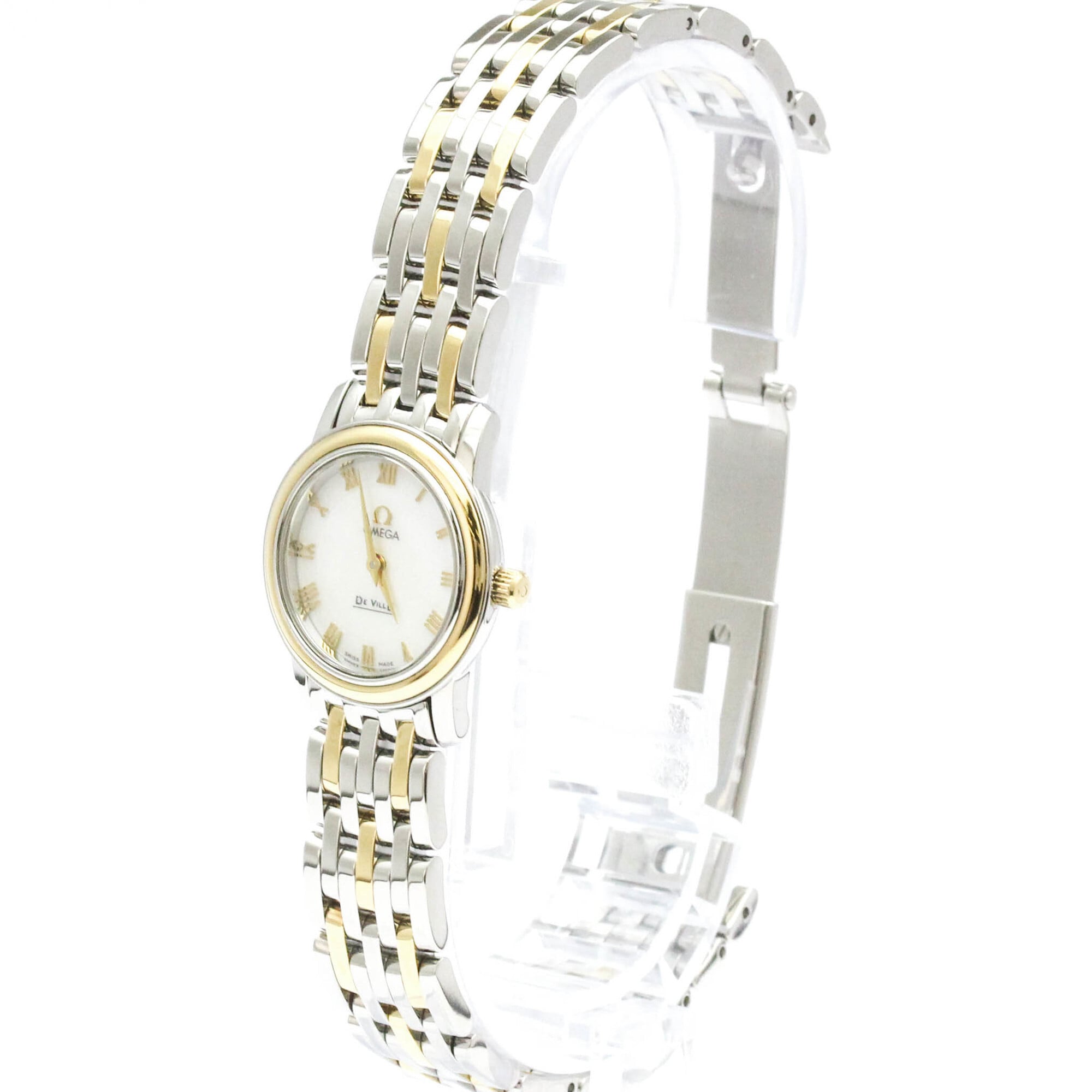 OMEGA De Ville Prestige MOP 18K Gold Steel Quartz Ladies Watch 424.20.24.60.05.001 Polished — Very Good