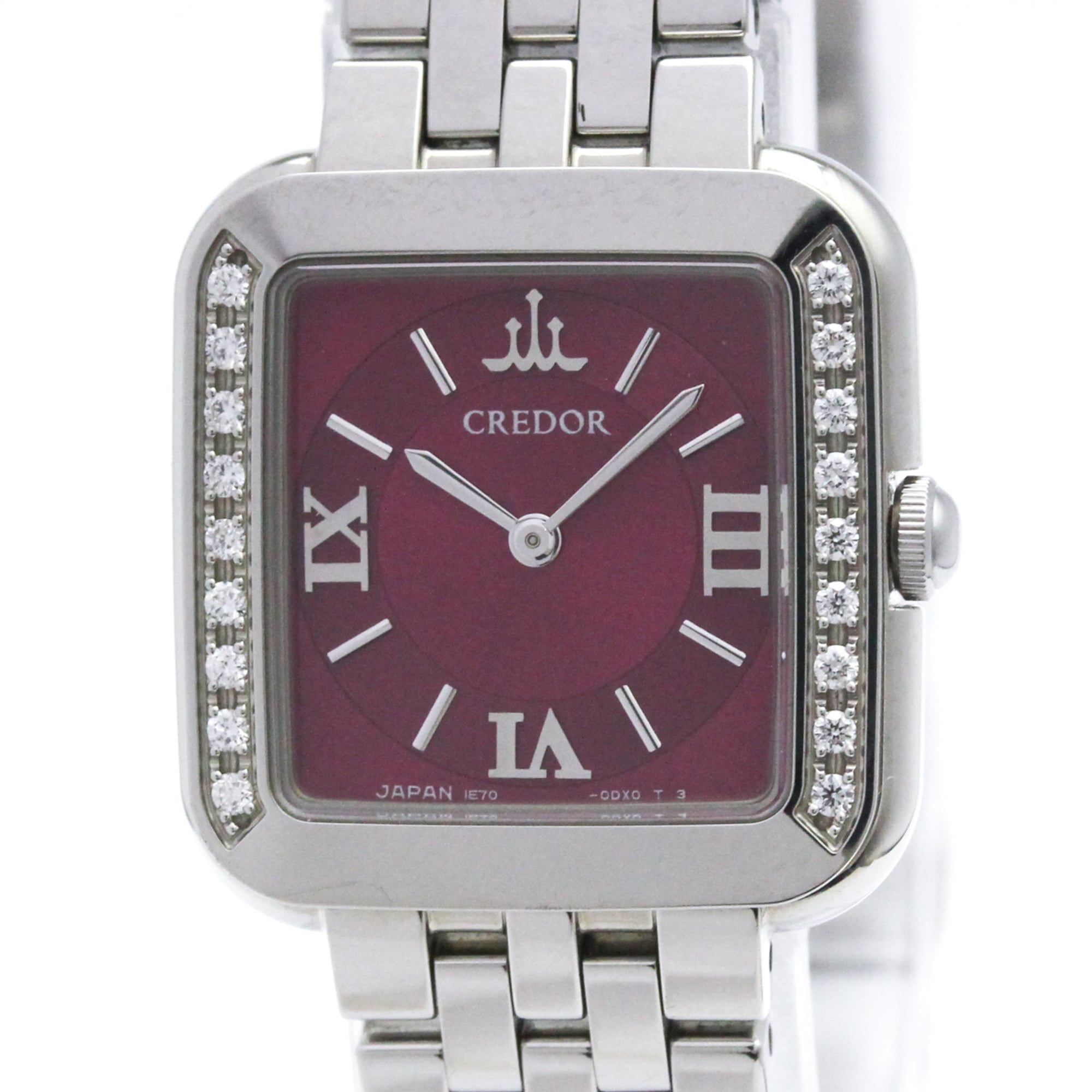 SEIKO Credor Signo Diamond Stainless Steel Quartz Ladies Watch GSTE873(1E70-0CR0) Polished — Very Good